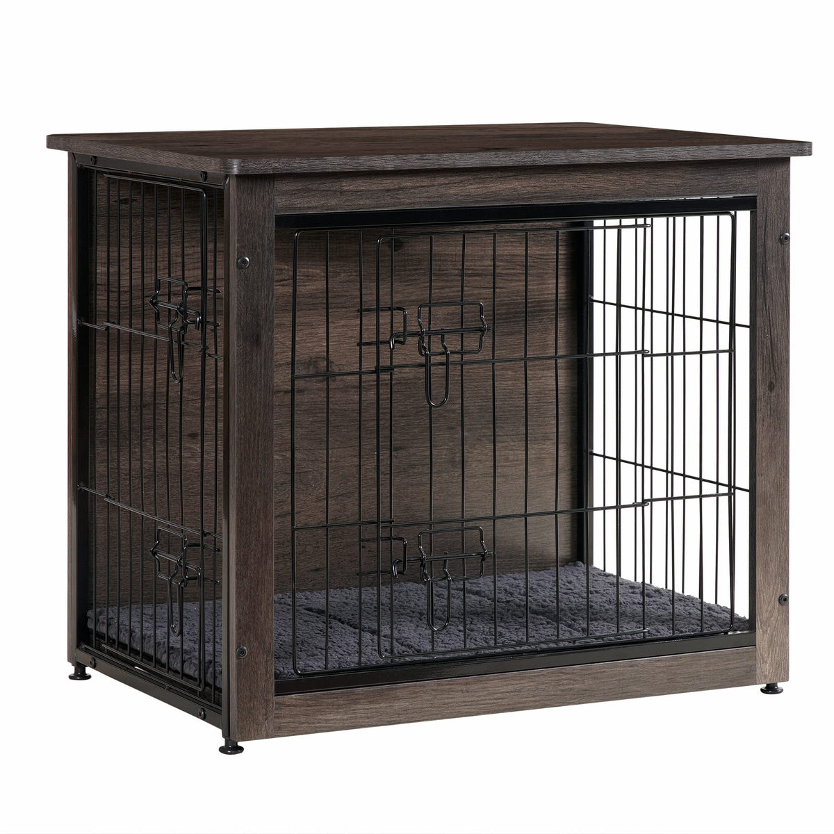 Dwanton dog crate furniture with cushion offers a cozy, safe resting space for dogs.