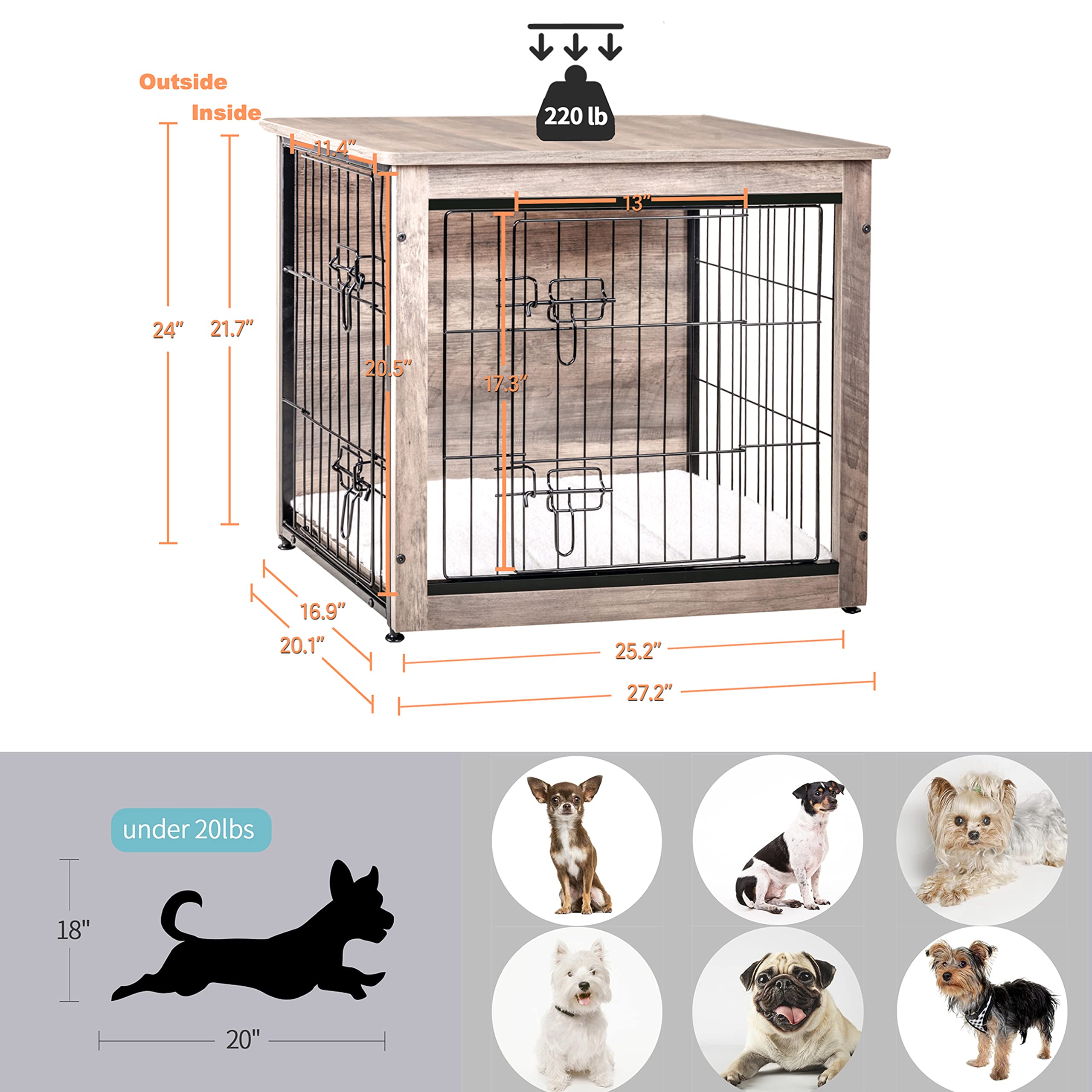 Dwanton particleboard and wire construction emphasizes durable, pet-safe design