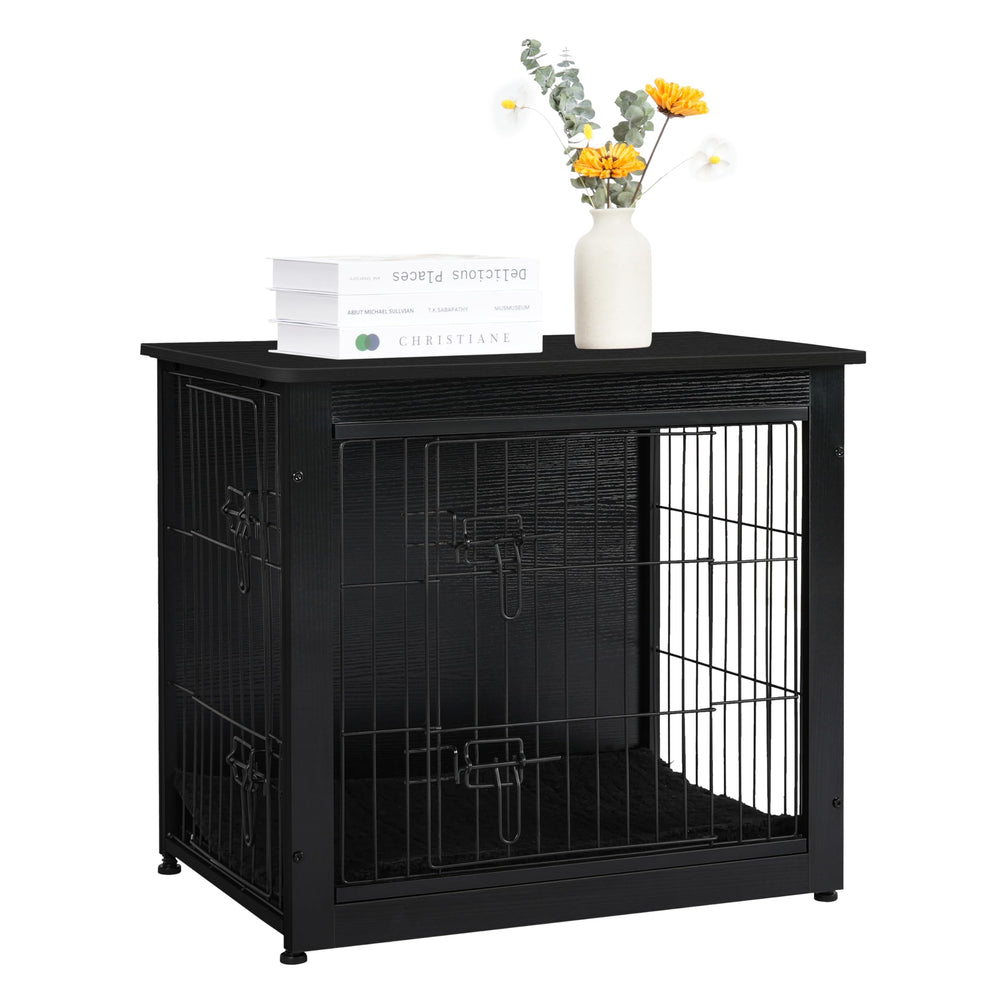 Dwanton crate entry doors enable safe, easy pet access to bedtime routine.