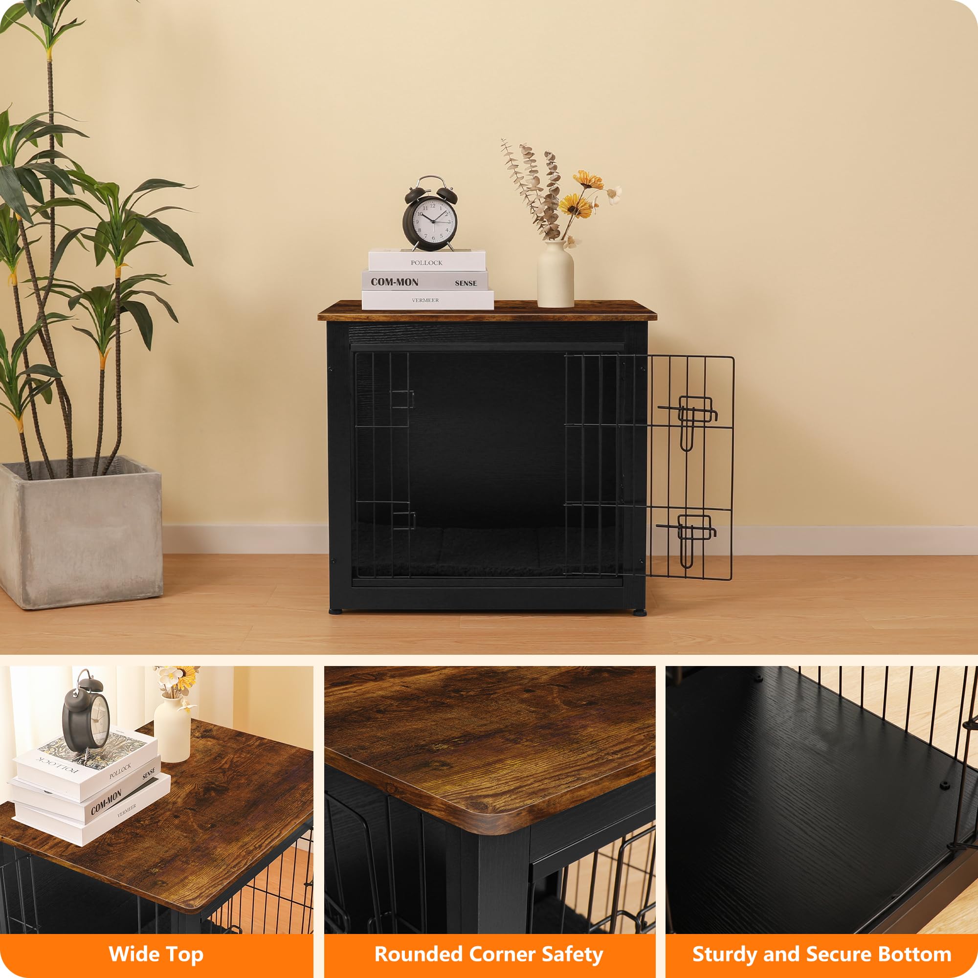 DWANTON wooden bottom plate reduces pet foot jamming for safer steps.