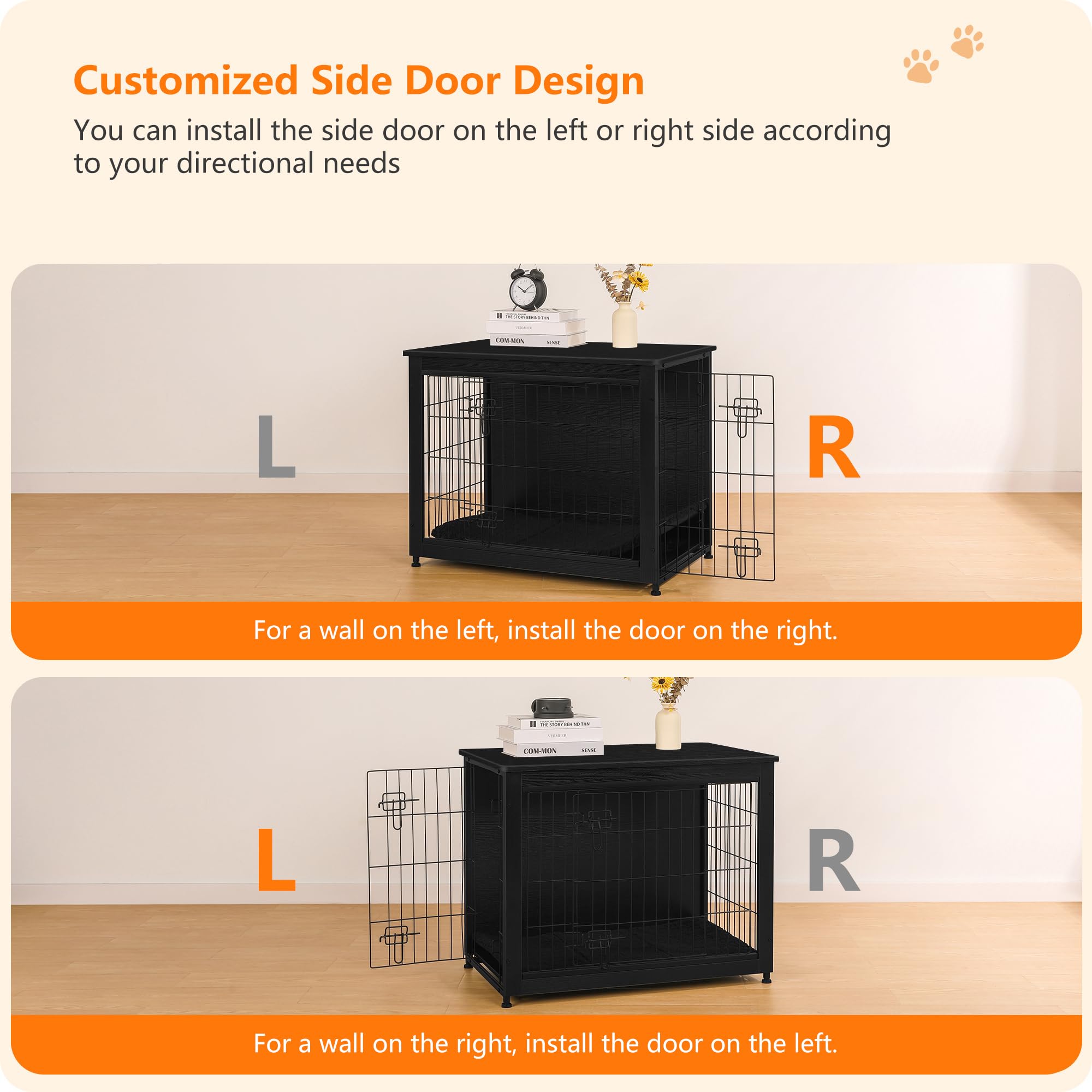 Dwanton indoor-dog-house-32-5-in-length-black shows compact roomy crate.