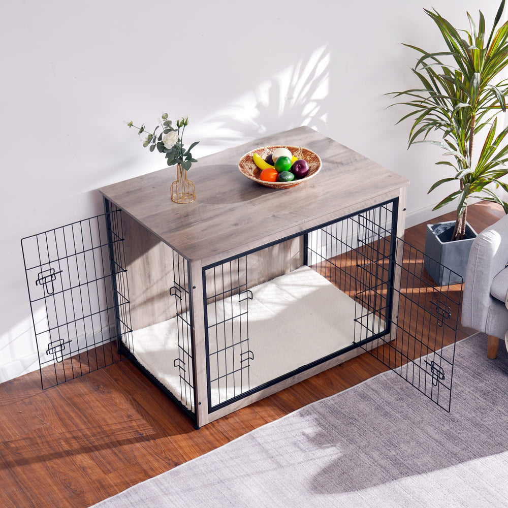 Dwanton kennel table with double doors enables easy pet access