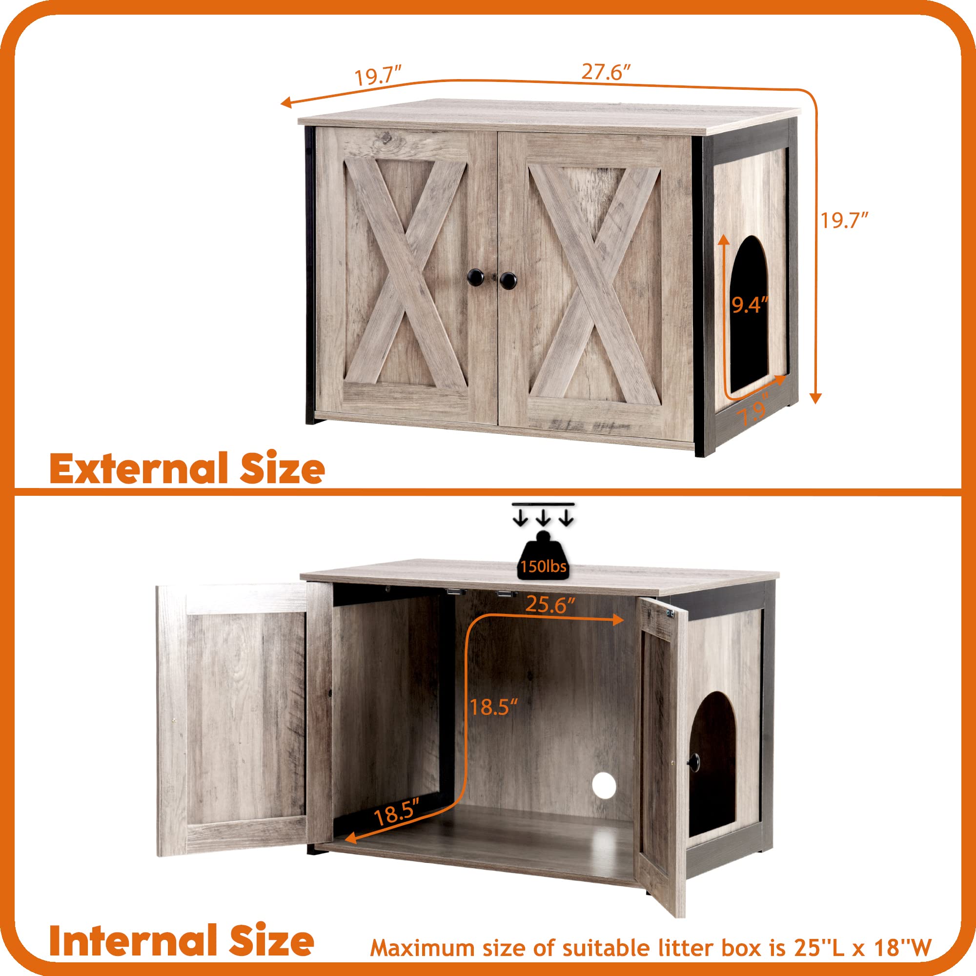 Dwanton interior dimensions – fits most litter boxes for simple integration.
