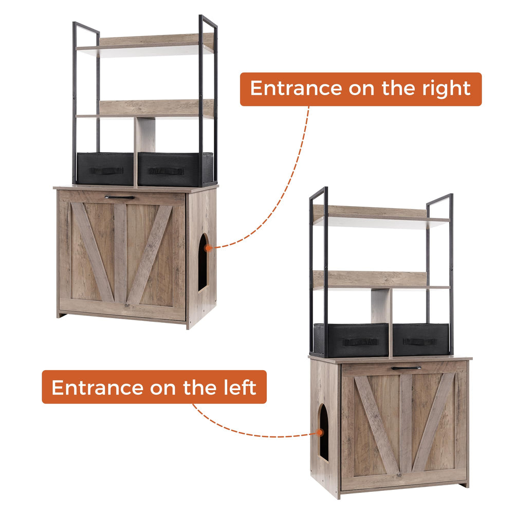 Dwanton litter box enclosure interior dimensions demonstrate space for standard boxes