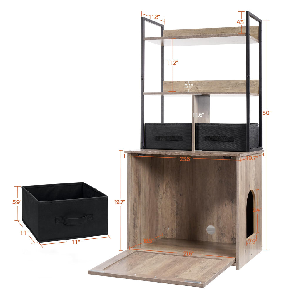 Dwanton litter box enclosure reversible entrance enables flexible placement