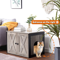 Dwanton litter box enclosure with reversible entrance – flexible placement for living spaces.