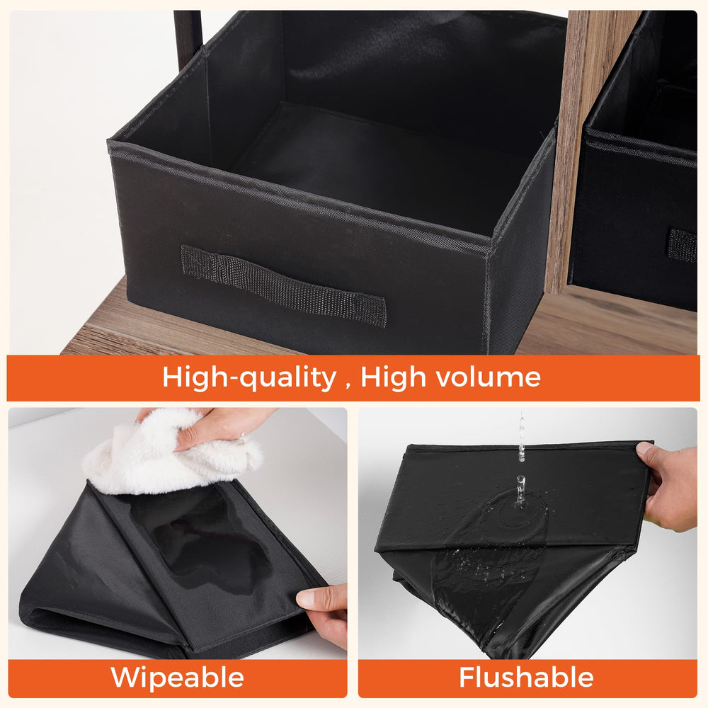 Dwanton litter box enclosure washable drawers simplify cleanup after use