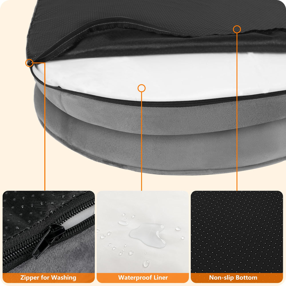Dwanton orthopedic soft flannel cover offers plush feel for gentle resting.