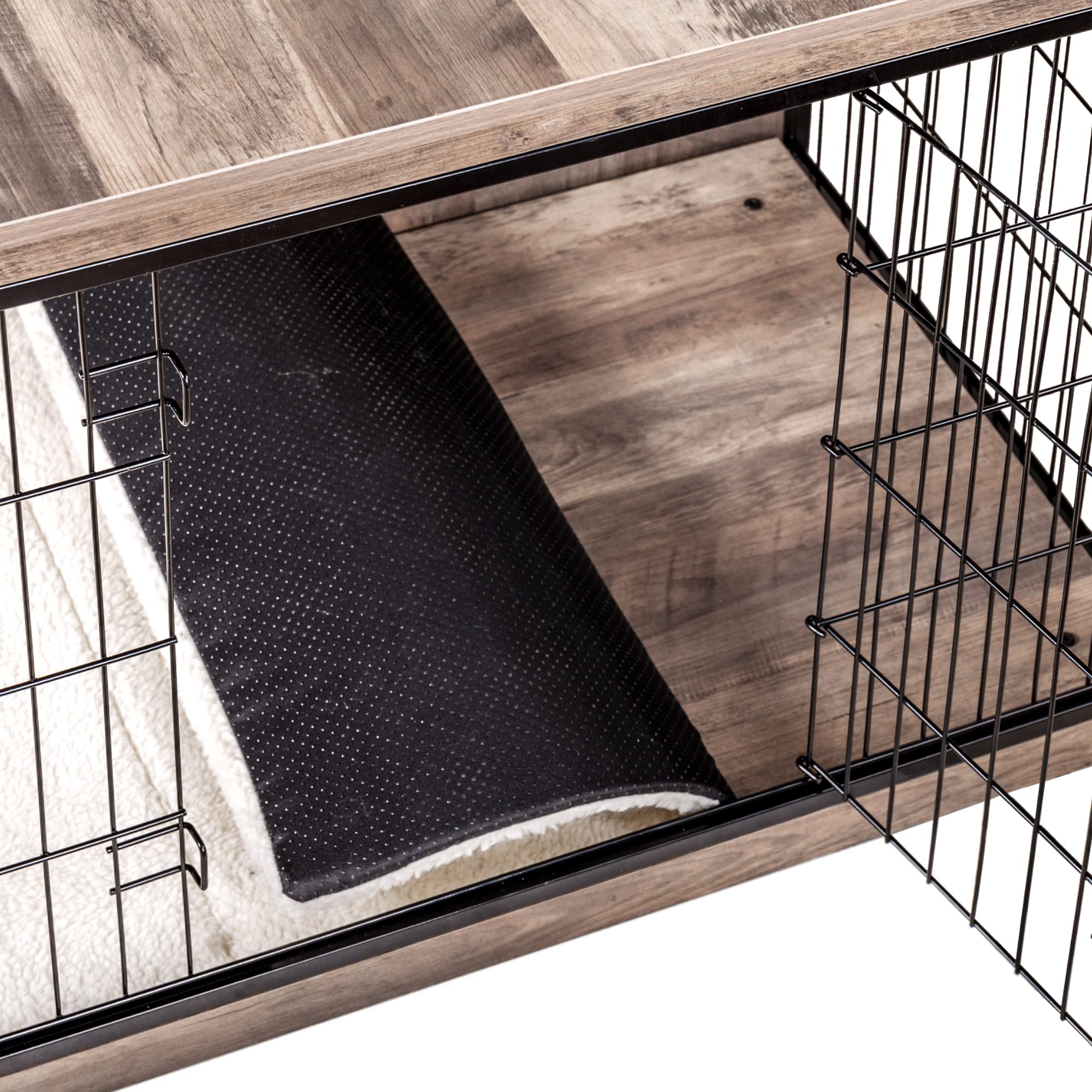 Dwanton particleboard and wire construction emphasizes durable crate