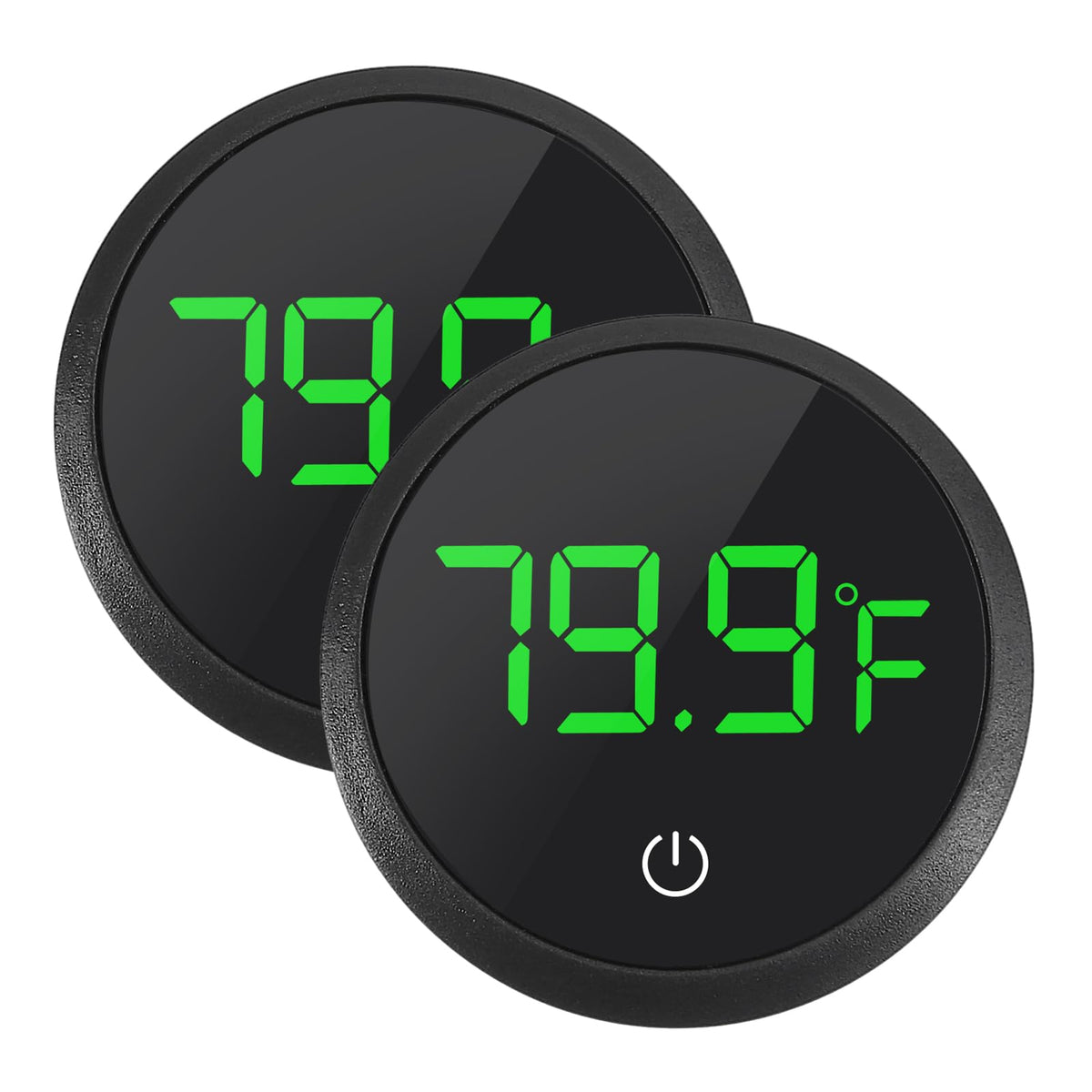 DWEII 2pack thermometer front view shows compact display for precise tank readings.
