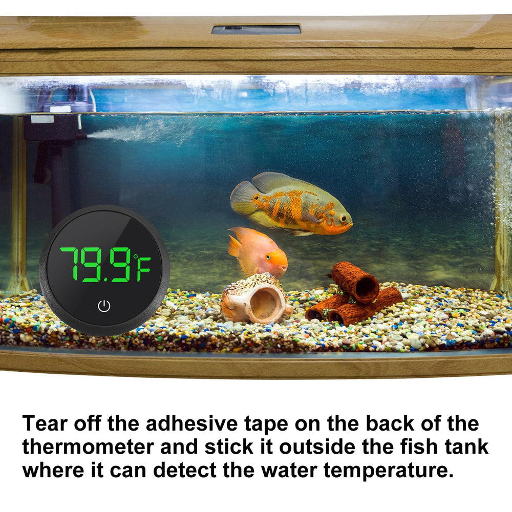 DWEII thermometer temperature range 32–140F supports freshwater and saltwater setups.