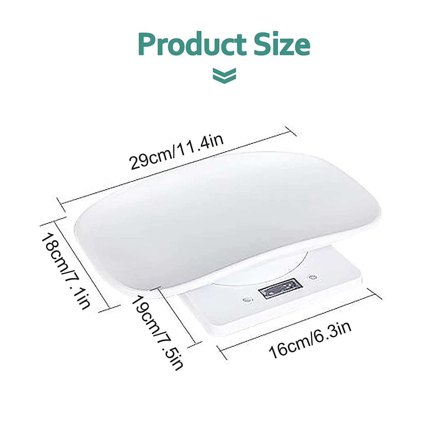 DWSFADA digital pet scale unit-switch image shows grams, ounces, and pounds options.