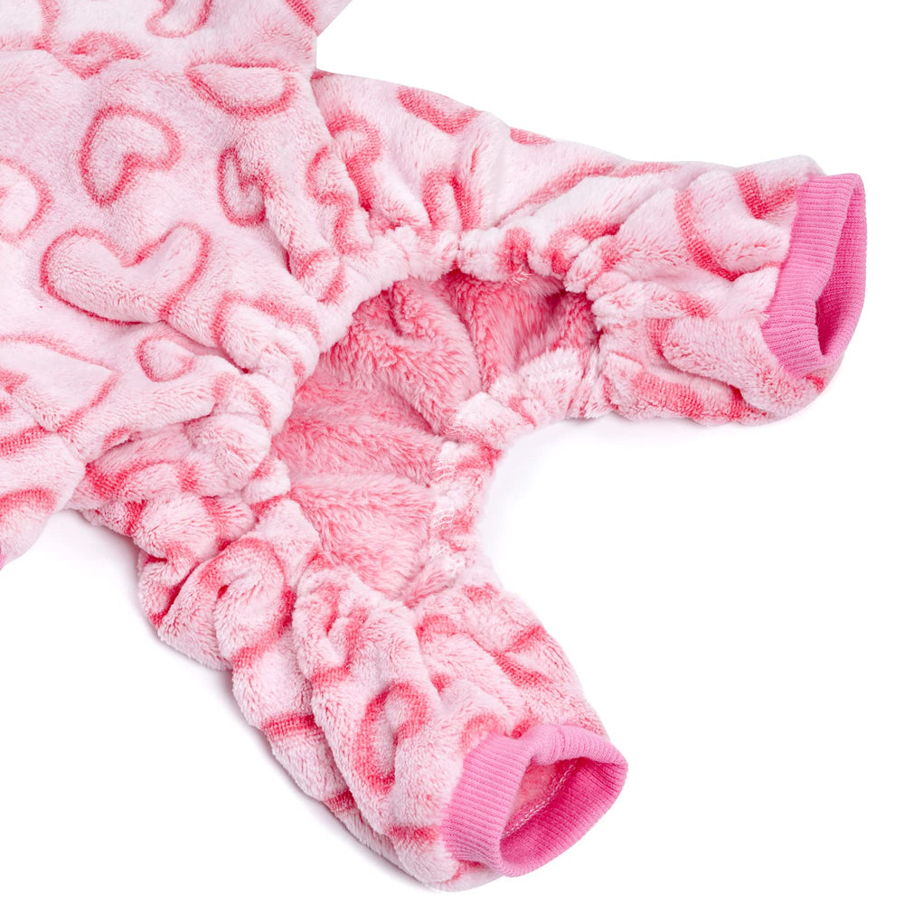 Dxhycc fleece dog pajamas elastic cuffs neck for secure easy wear
