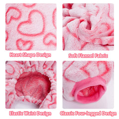 Dxhycc fleece dog pajamas four-legged fit with elastic cuffs for snug warmth