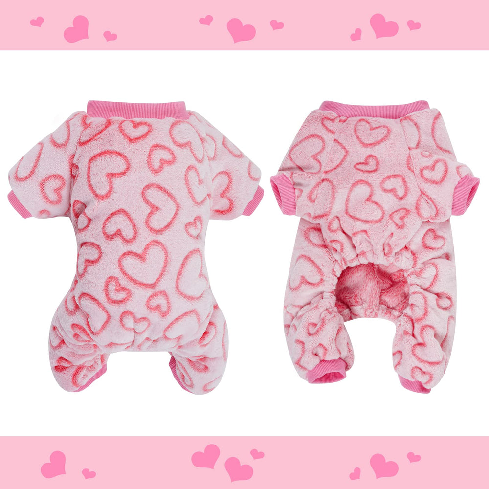 Dxhycc fleece dog pajamas pink flannel fabric ultra-soft comfort