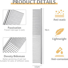 Dxlam dog comb teeth close-up highlights rounded tips that glide through fur safely.