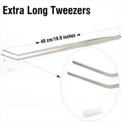 DXOBAY curved SUS304 stainless-steel tweezers highlighting rust resistance in saltwater tanks