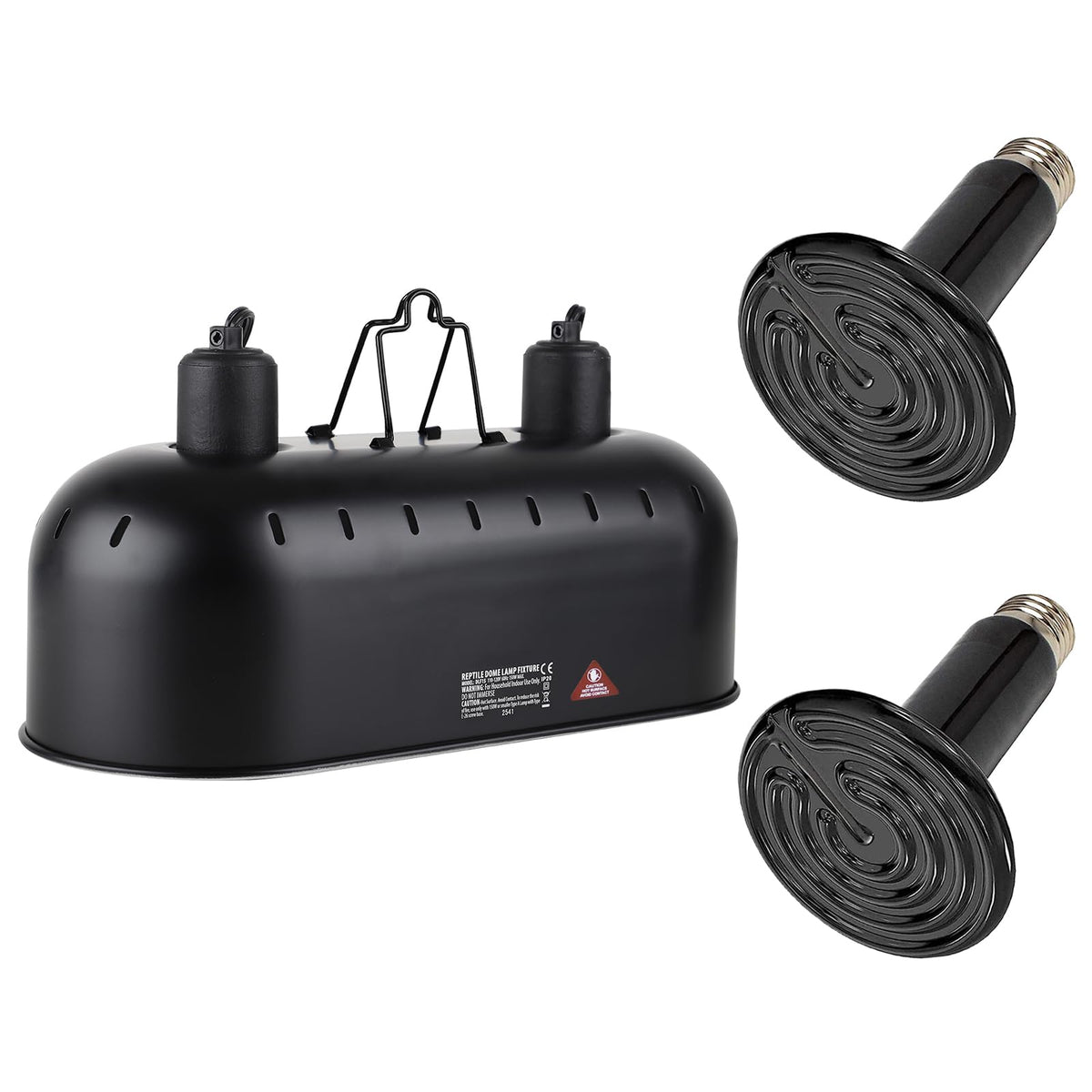 DXOPHIEX dual reptile light fixture dome cover provides even terrarium lighting.