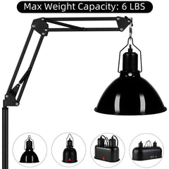 DXOPHIEX heat lamp stand features 360-degree rotation for targeted lighting.