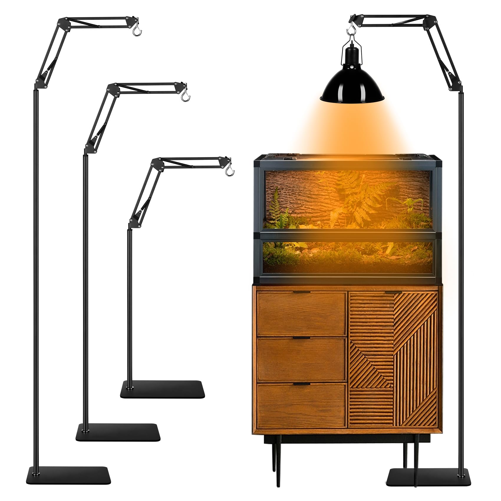 DXOPHIEX heat lamp stand assembled with stable base for reptile lighting.