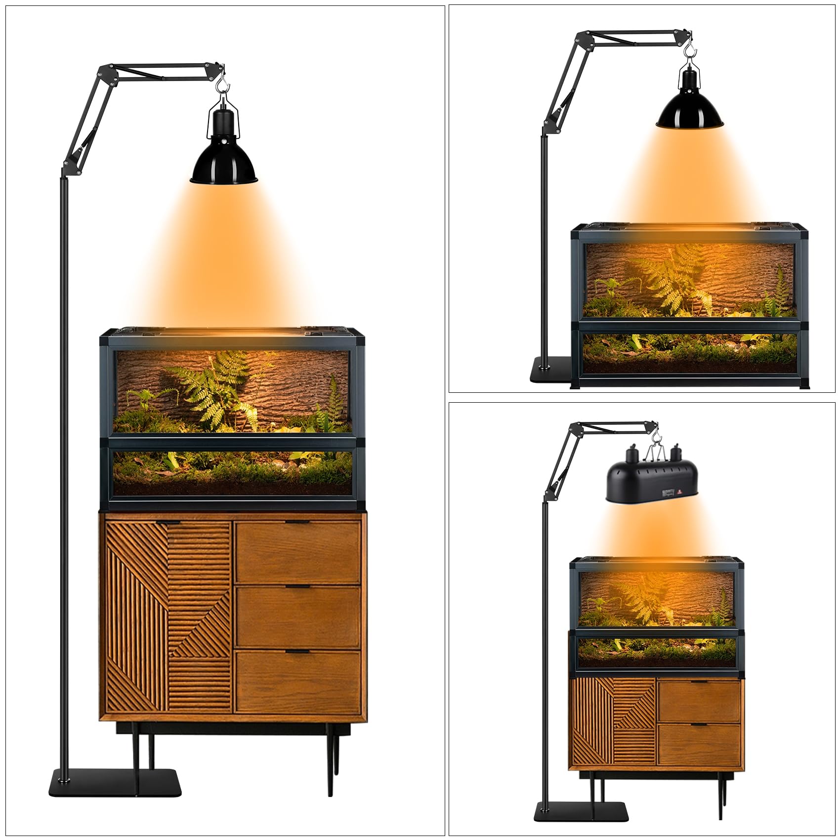 DXOPHIEX heat lamp stand versatile for brooder, grow light, or tank uses.