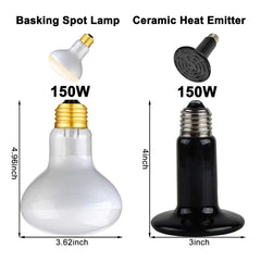 DXOPHIEX 150W basking light highlights basking spots and promotes healthy appetite and digestion