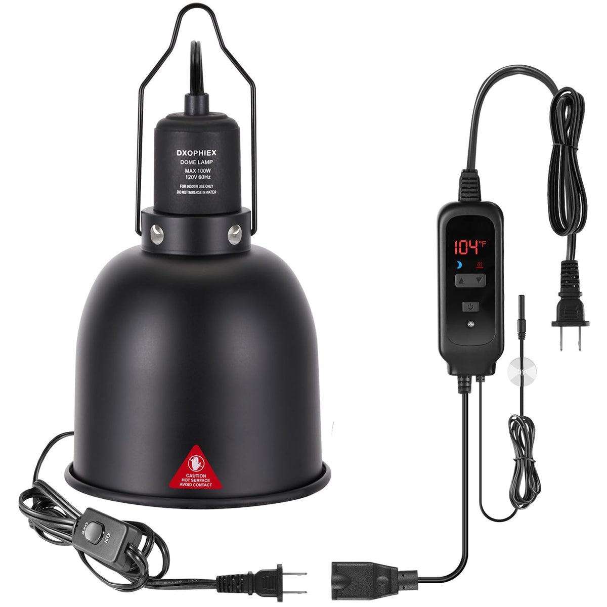 DXOPHIEX 5.5 inch heat lamp dome provides focused warmth for basking zones.