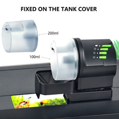 DXOPHIEX hood-mount feeder keeps setup tidy above tank.