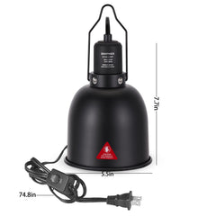 DXOPHIEX deep-dome 5.5inch front view highlights even UVB distribution for reptile care