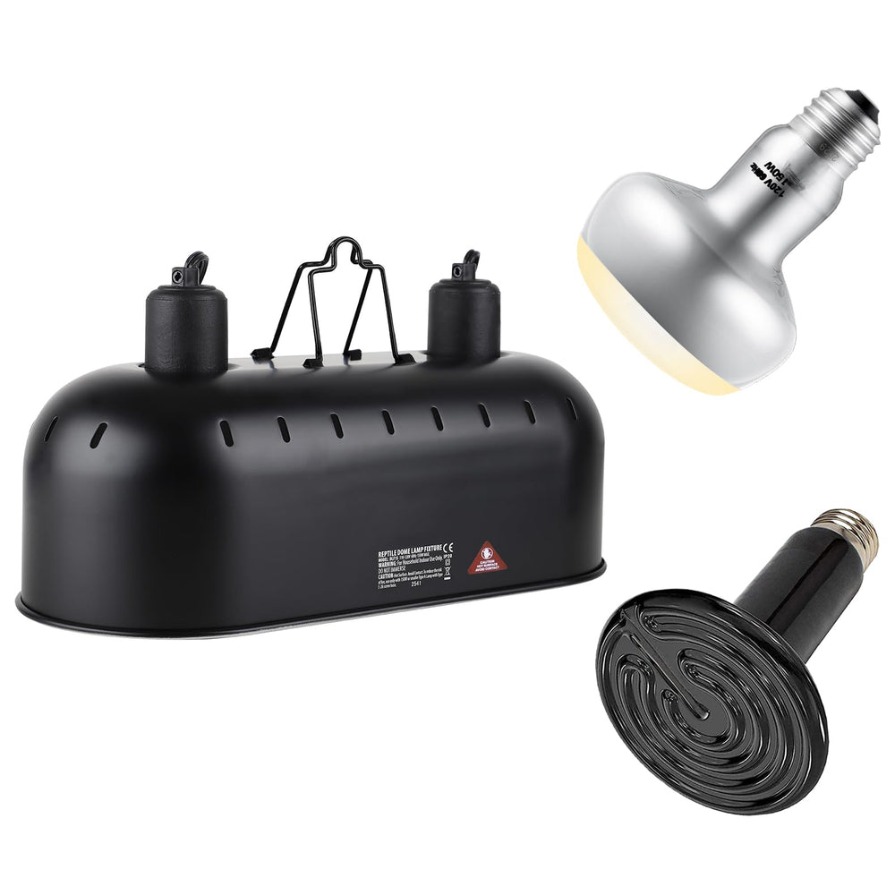 DXOPHIEX dual reptile light fixture shows a precise basking-spot for targeted warmth