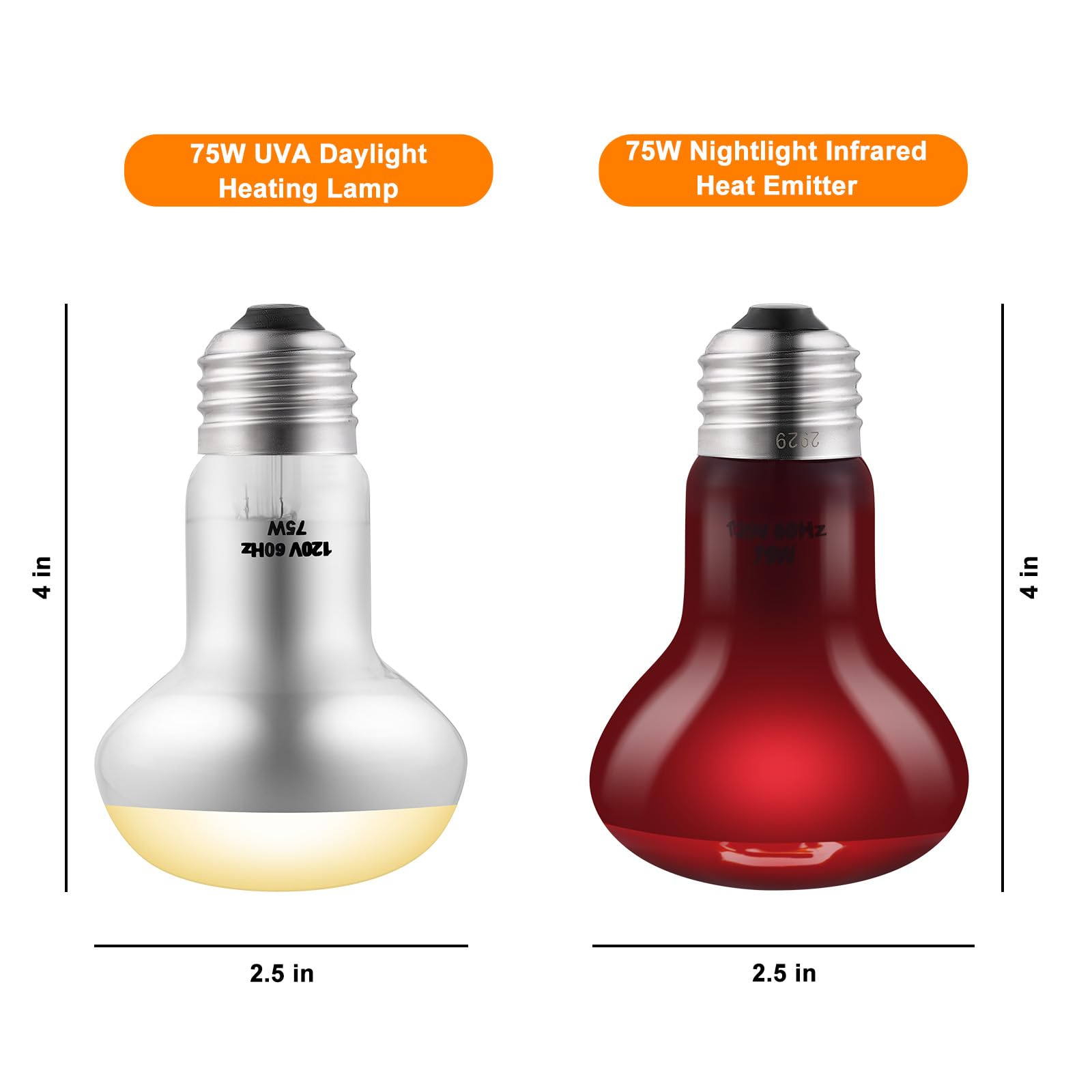 DXOPHIEX UVA daytime heating lamp with diffused light for appetite-friendly rays