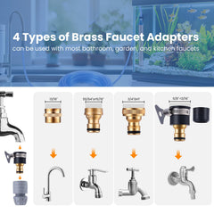 DXOVEEN brass faucet adapters set demonstrates versatile faucet compatibility