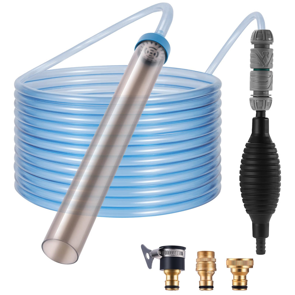 DXOVEEN fish tank vacuum cleaner outlet shows easy water draining during changes