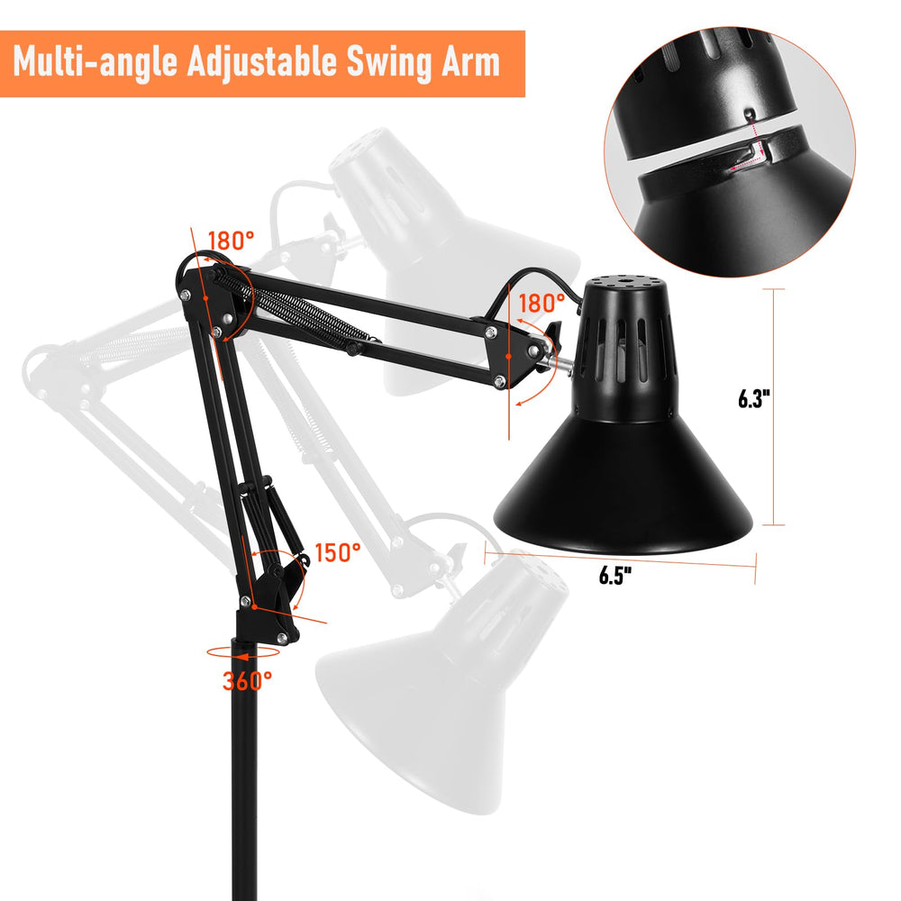 DXOVEEN reptile heat lamp 360 swing arm allows flexible lighting angles