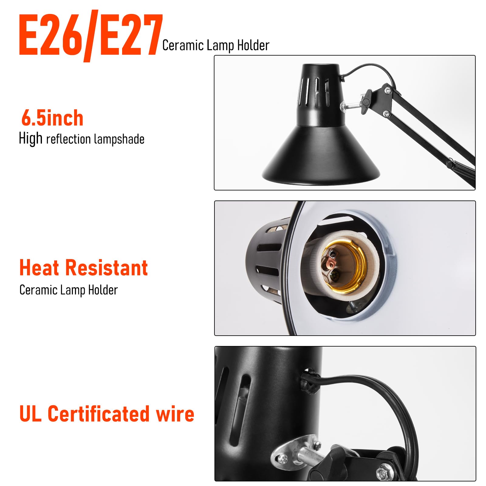 DXOVEEN reptile heat lamp ceramic head supports durable heat resistance