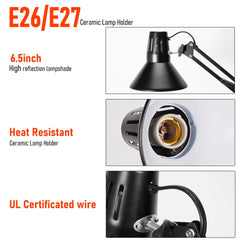 DXOVEEN reptile heat lamp ceramic head supports durable heat resistance