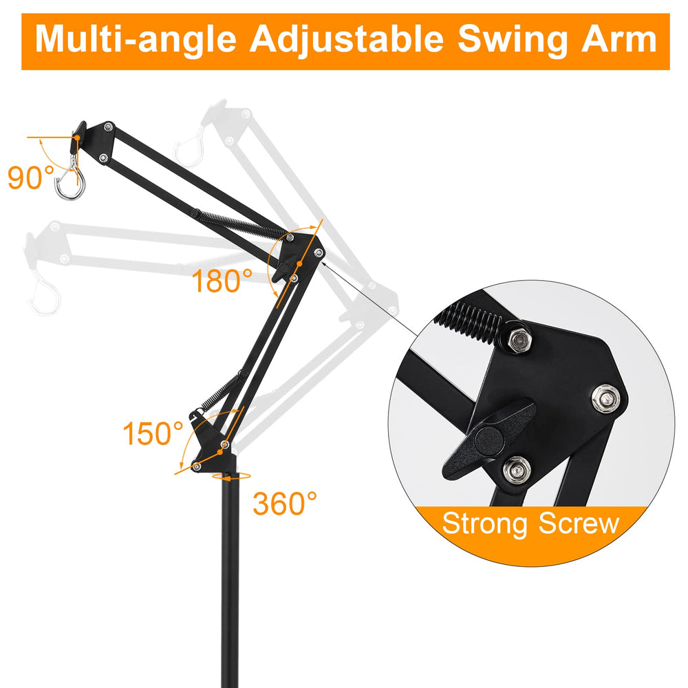 DXOVEEN reptile lamp stand 360 swing arm enables precise light angles