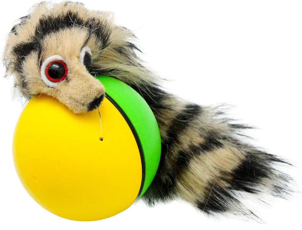 D.Y. Toy Weasel Ball rolling motion toy encourages active play for pets.