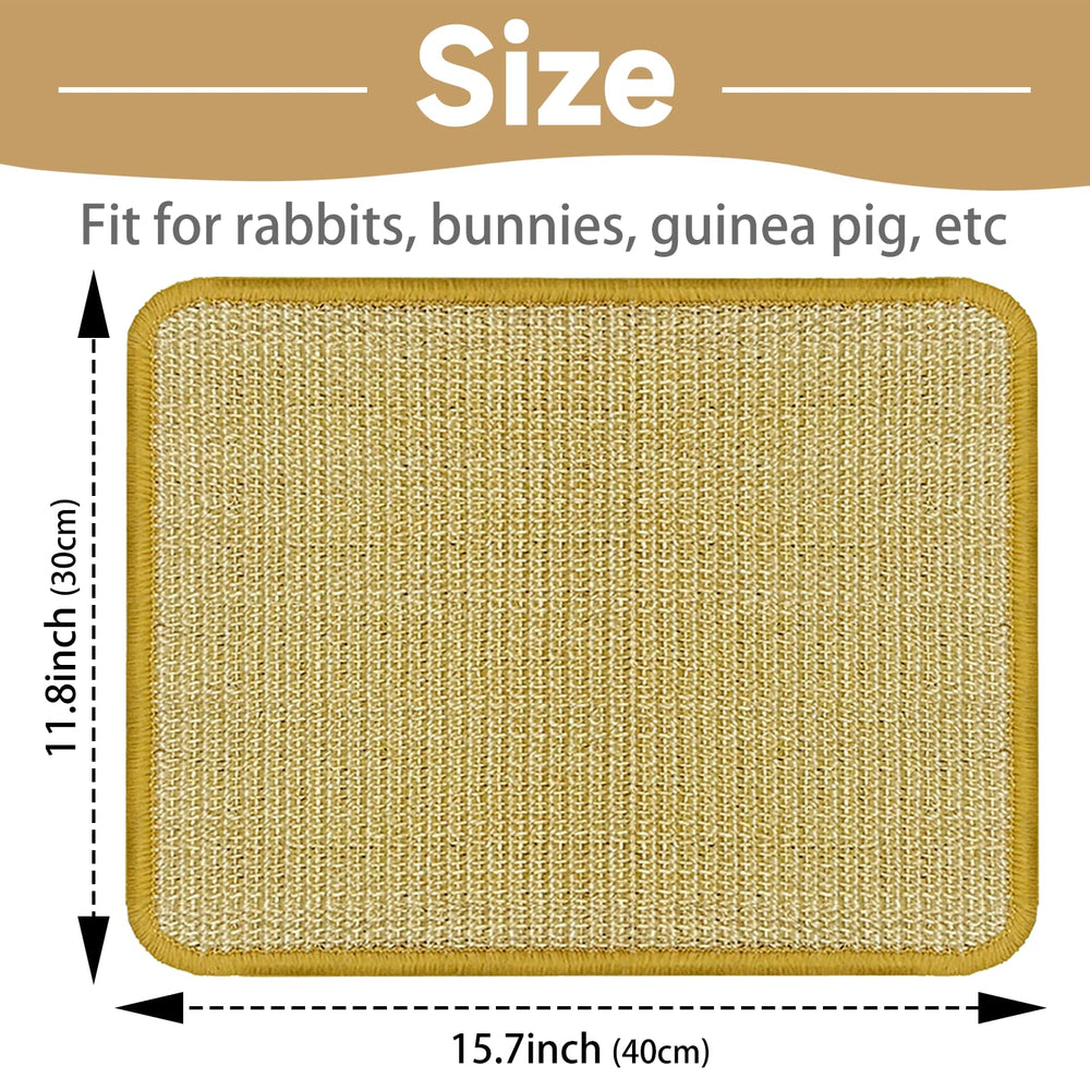 DYAUS Bunny Scratch Pad hemmed edges for gentle claw care.