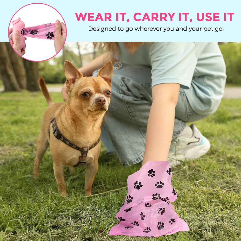 Dyforce dog-walk-ready bags fit pockets for convenient cleanup