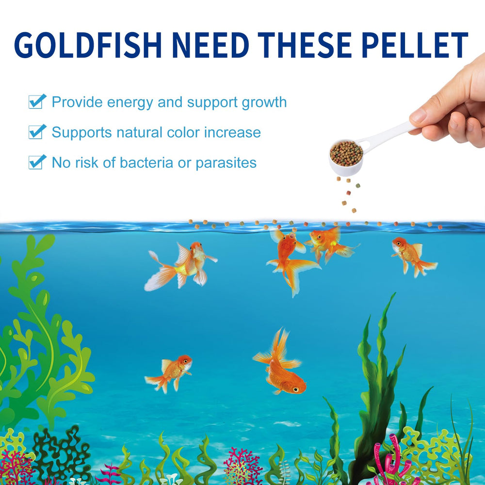 Dylan's cabin growth-support pellets for goldfish and koi in action