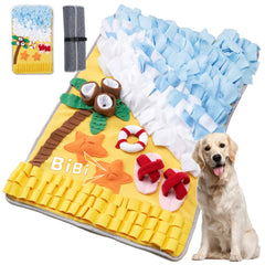 DyPinYise snuffle mat waves beach scene promotes slow feeding and mental enrichment.