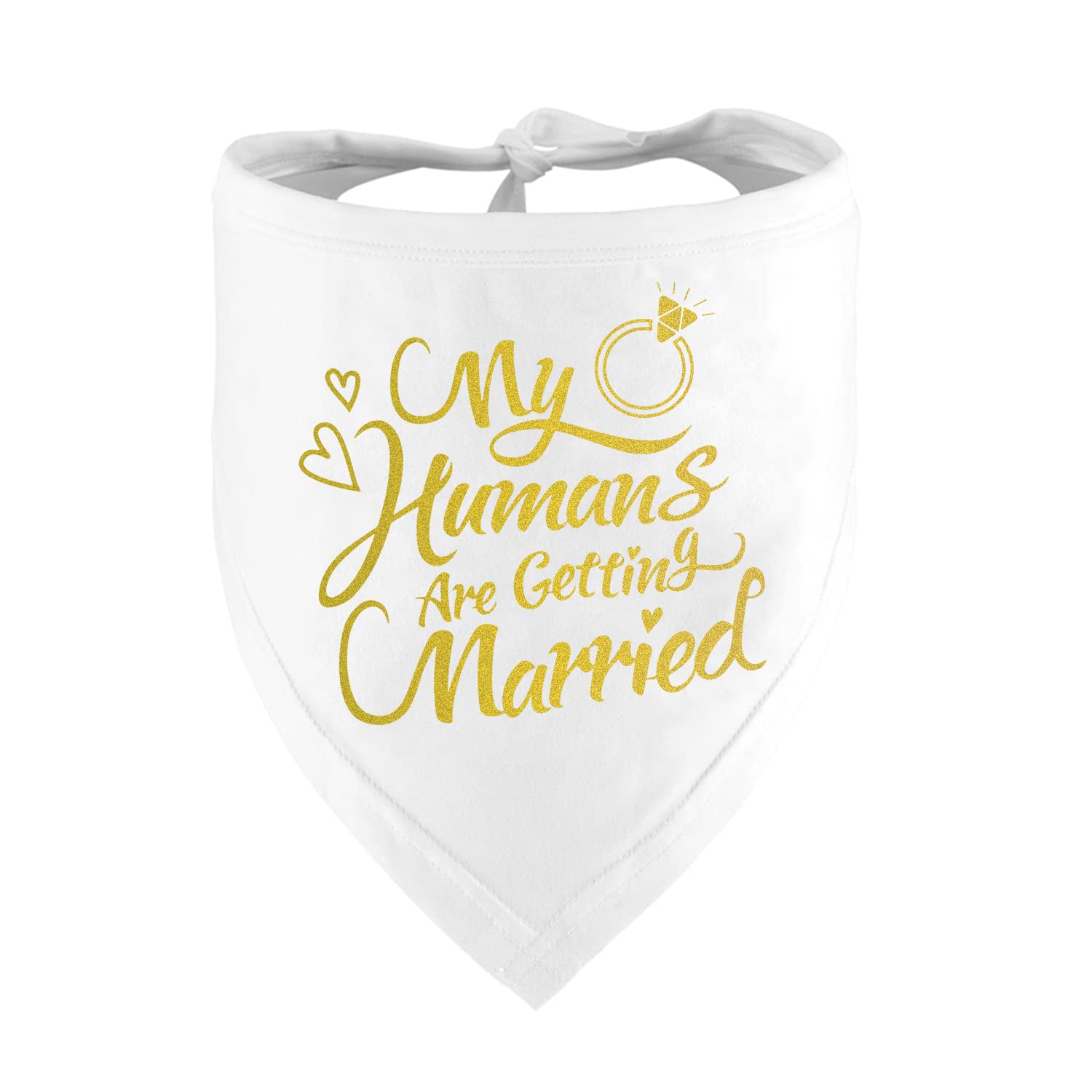 Dzmodz engagement bandana in gold for wedding photo props and pet style.