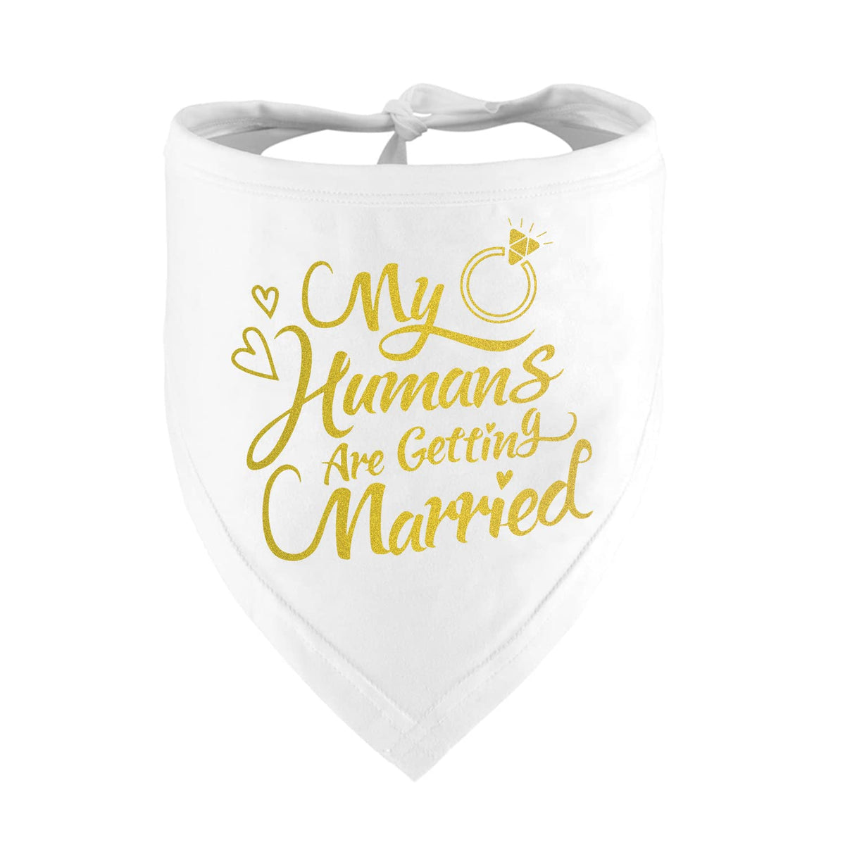 Dzmodz engagement bandana in gold for wedding photo props and pet style.