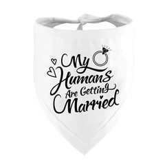 Dzmodz dog bandana in black as wedding photo prop and engagement accessory