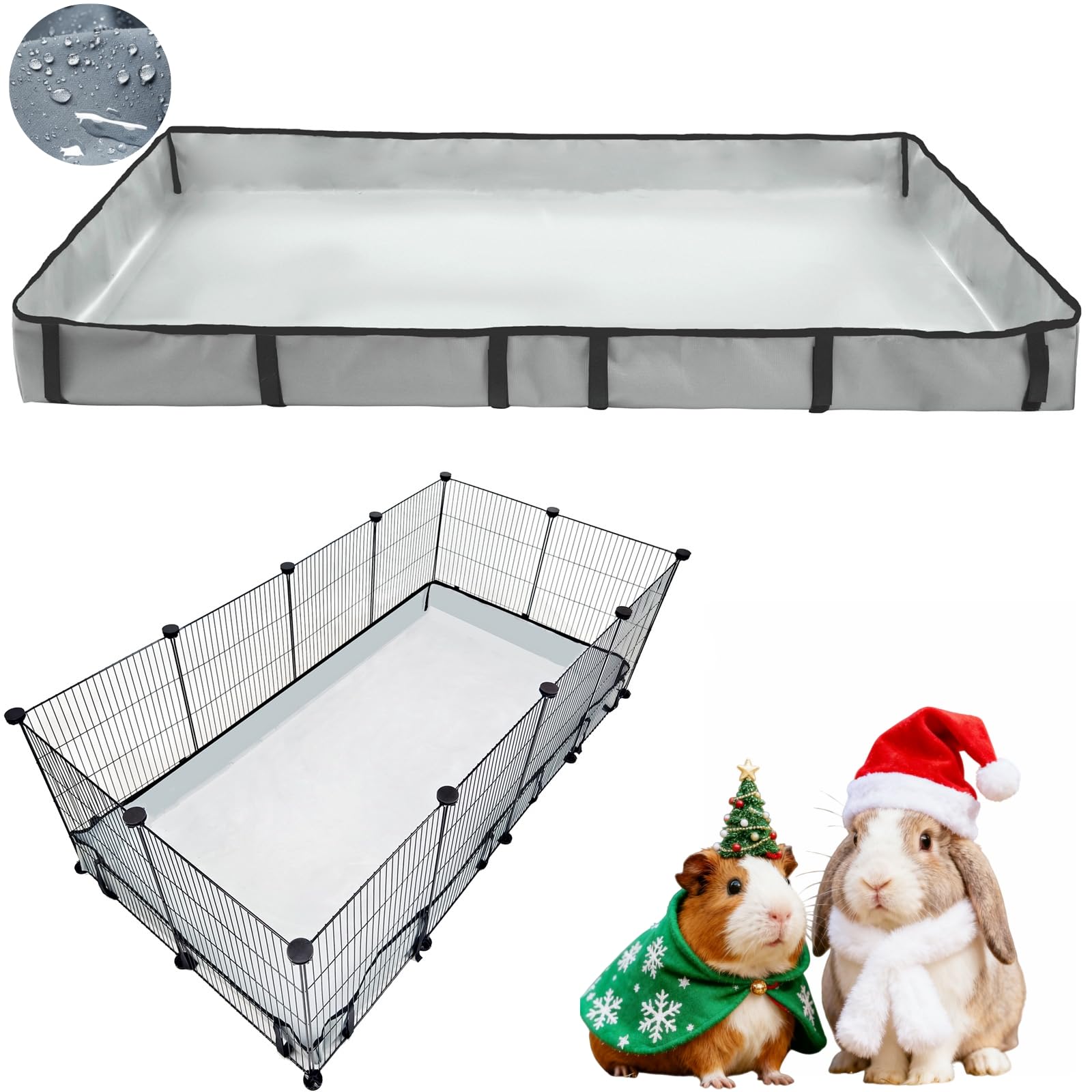 DZWLKJ Guinea Pig Cage Liner 24x48 bottom view shows waterproof base protection.