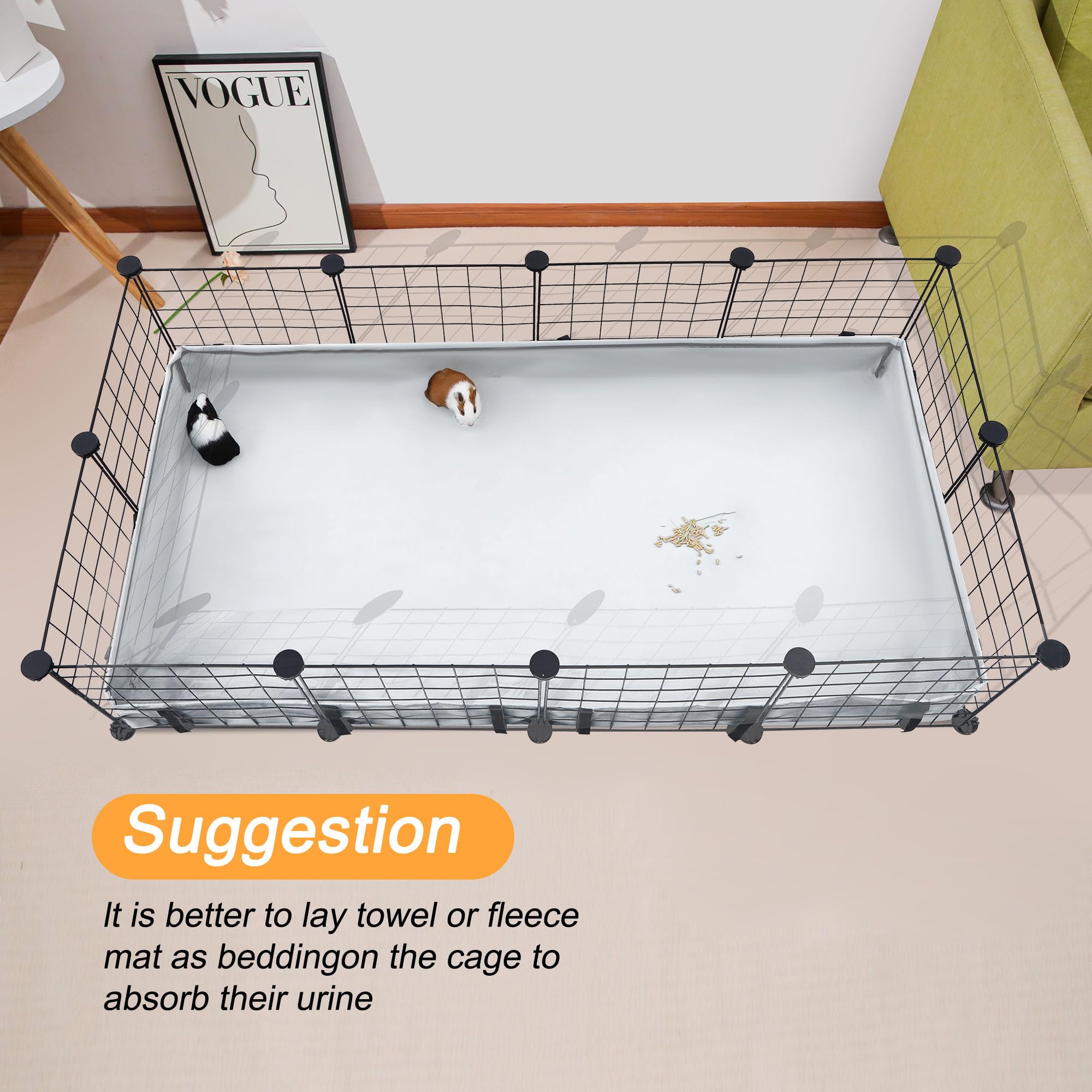 DZWLKJ Cage liner easy to clean, reusable base for small pets.