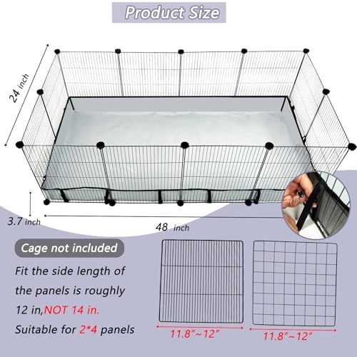 DZWLKJ Guinea Pig Cage Liner with Velcro attachments for secure positioning.