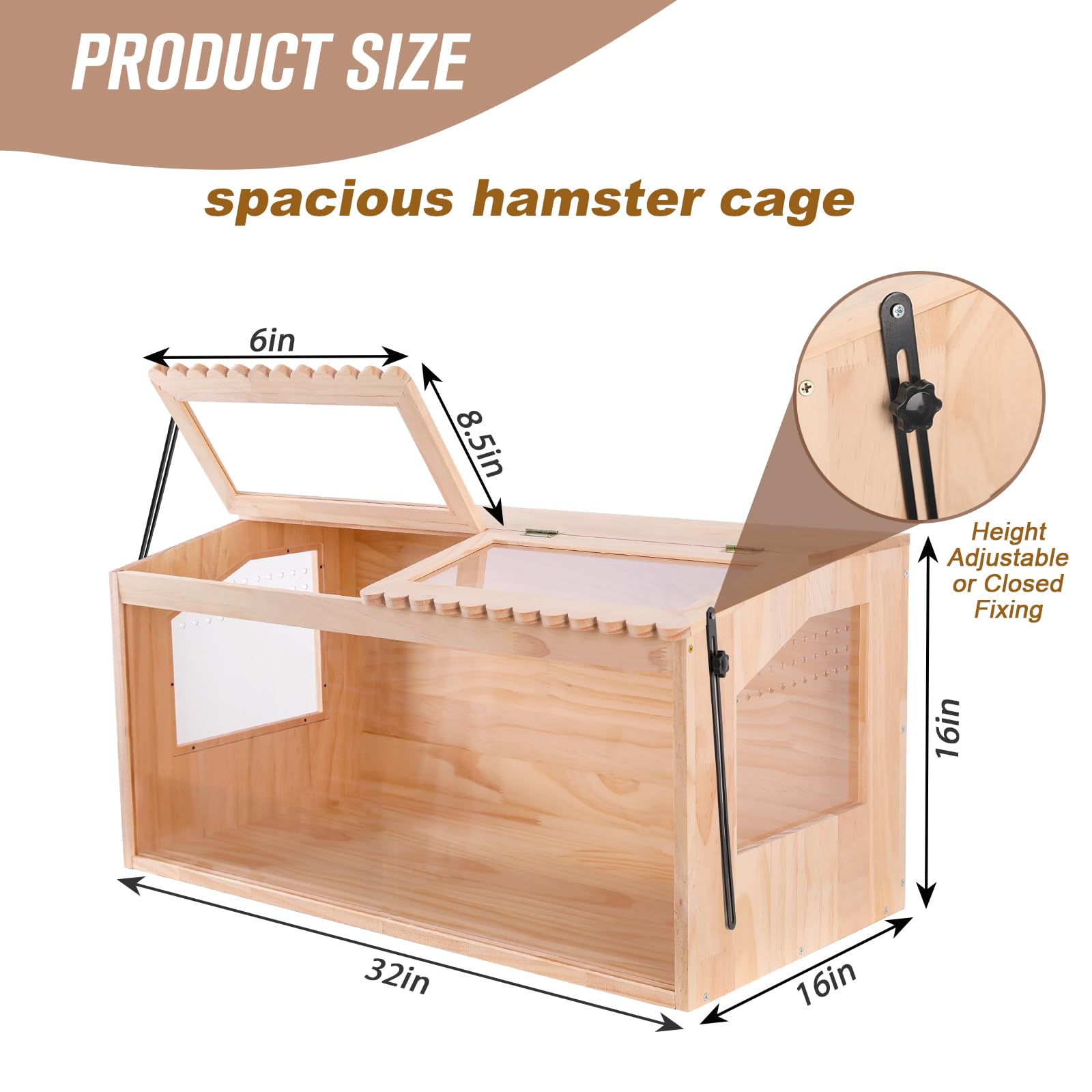 DZWLKJ hamster cage with two air outlets emphasizes improved ventilation.