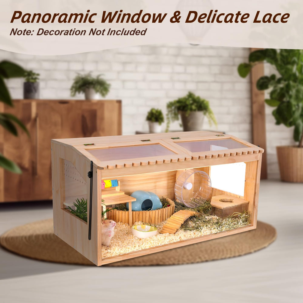 DZWLKJ wooden hamster cage tunnels bridges wheels scene supports imaginative play.